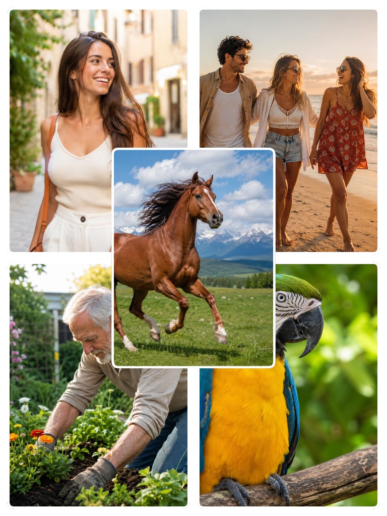 Pinterest pin with horse hero in the center and four corner photos