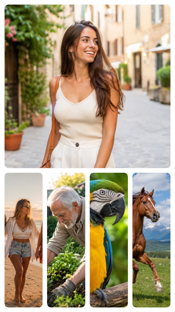 Story collage with city hero photo and three vertical strips below